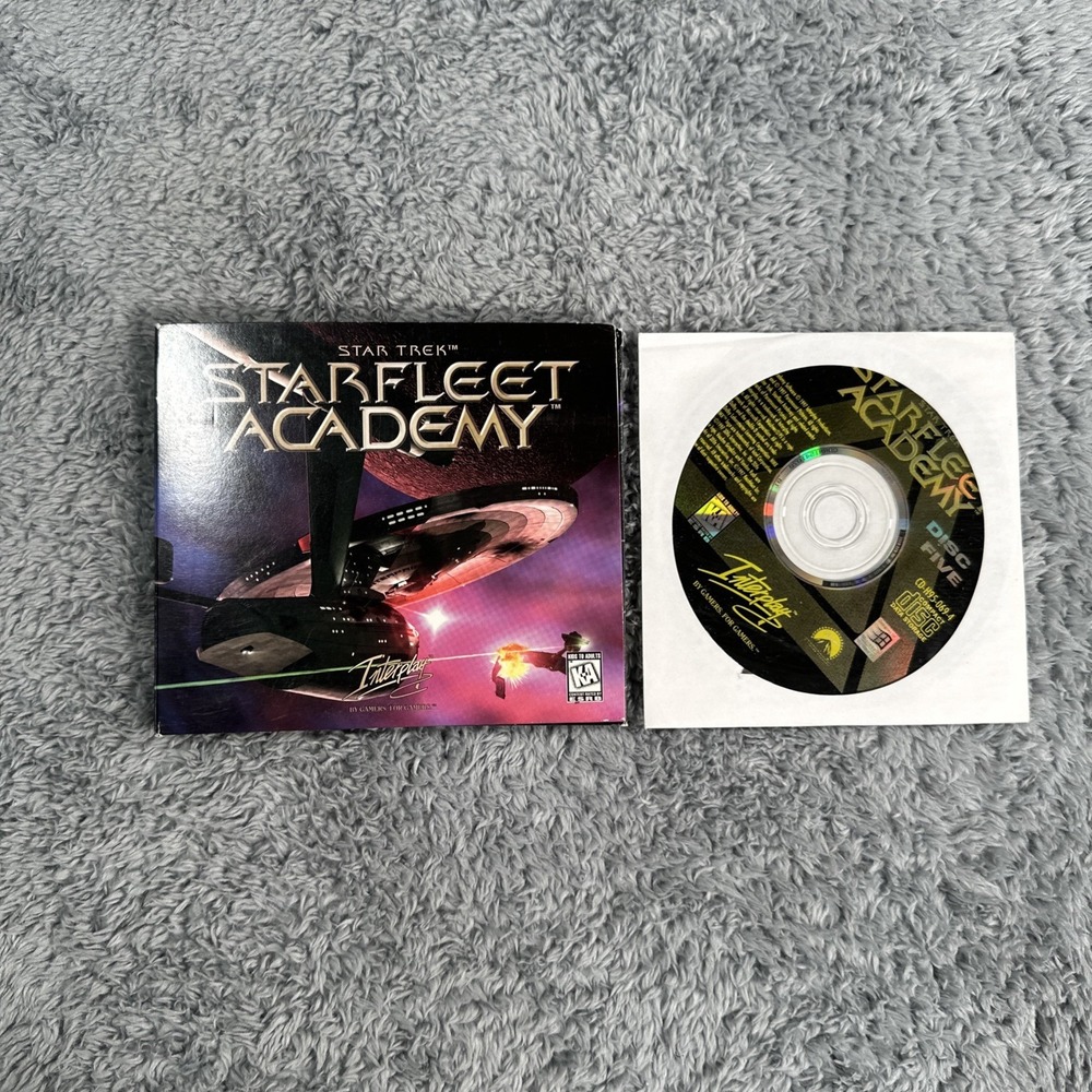 STAR TREK STARFLEET ACADEMY Interplay 1997 VTG PC Game CD-Rom 5 Discs W/ Sleeve